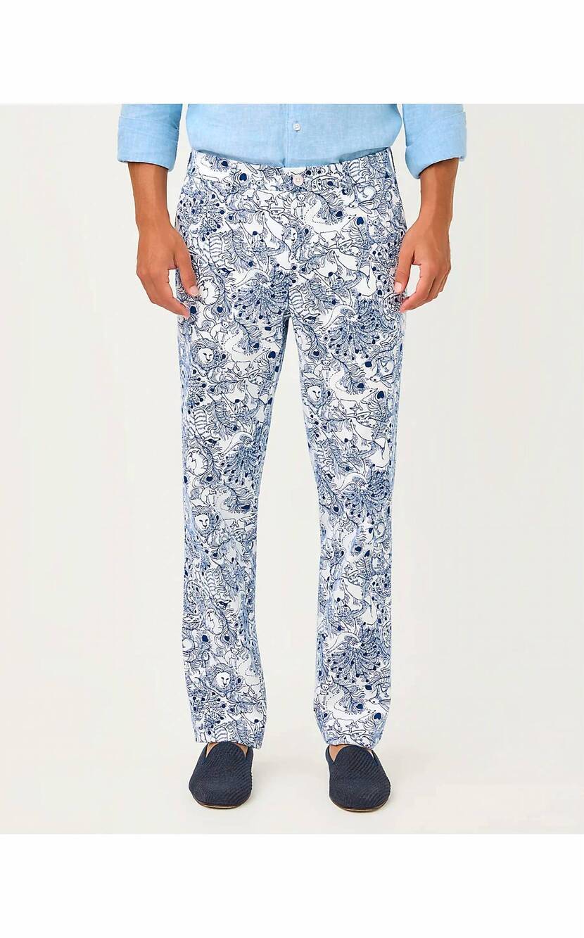 NEW LILLY PULITZER stuff mizner stretch pant in starlight navy zoology